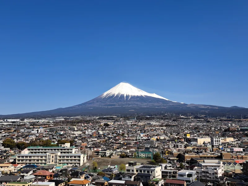 雪をかぶった富士山