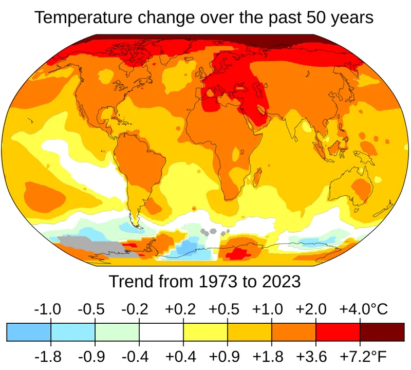 1884-2020 年 の 世界 平均 気温 偏差 を 色 で 表 し た 世界 地図