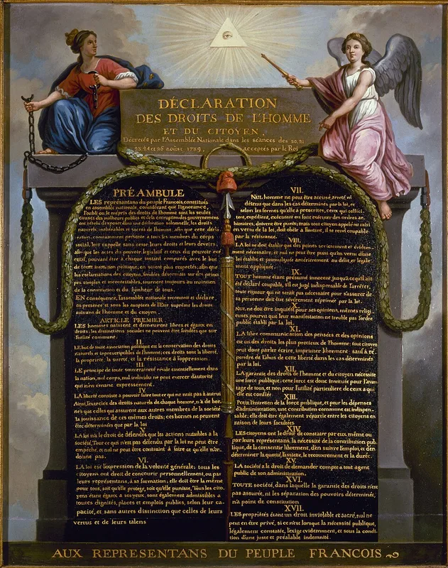 フランス人権宣言を描いた1789年の寓意画