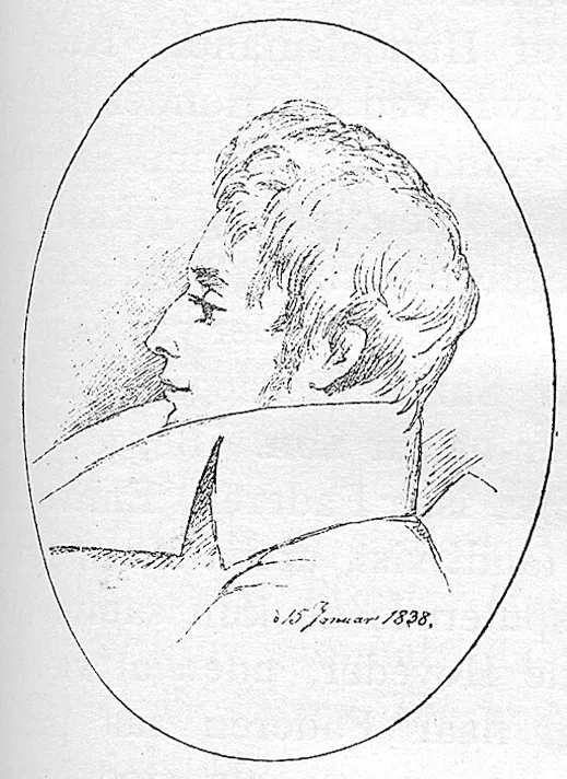 ソーレン・キルケゴールの肖像。 ニルス・C・キルケゴール作 1838年